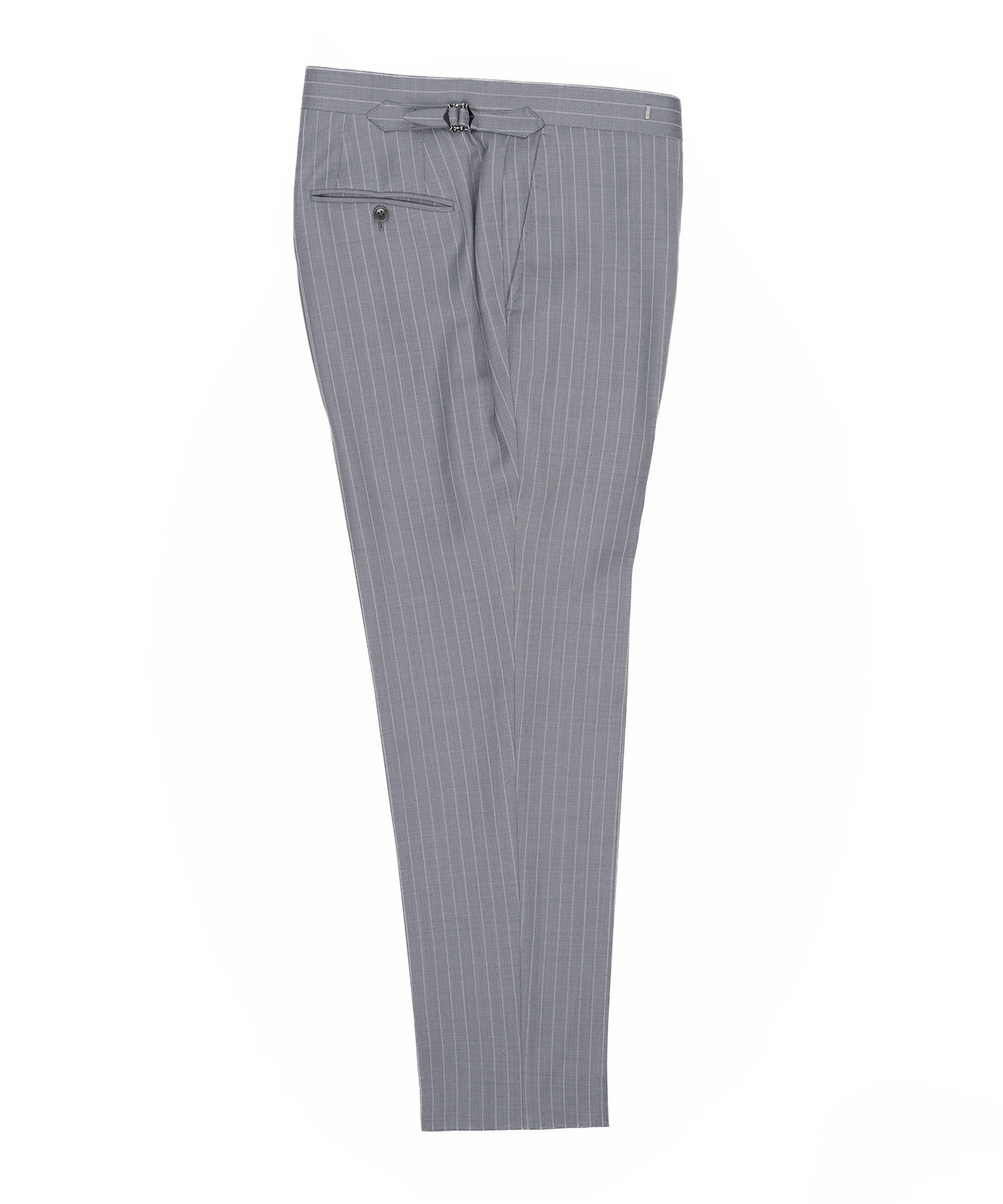 Grey Pinstripe Single Breast Suit Pants - web